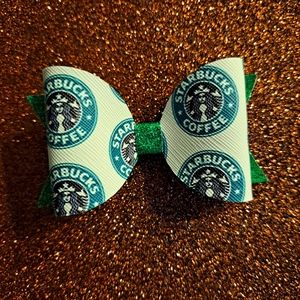 Starbucks hair bow (clip)